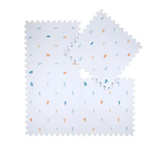 Kind and Me Baby Play Mats Kids Playing Mats Cushion Foam Interlock Floor Tiles for Infants Toddlers Kids Children 610x610x12mm (Set of 6, 24 Sqft, Terrazzo on Powder Blue)