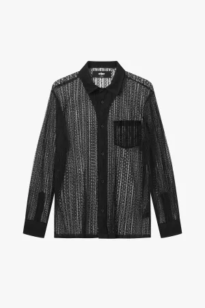Lace Long Sleeve Cuban Shirt