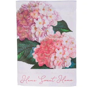 Pink Hydrangea Suede Garden Flag