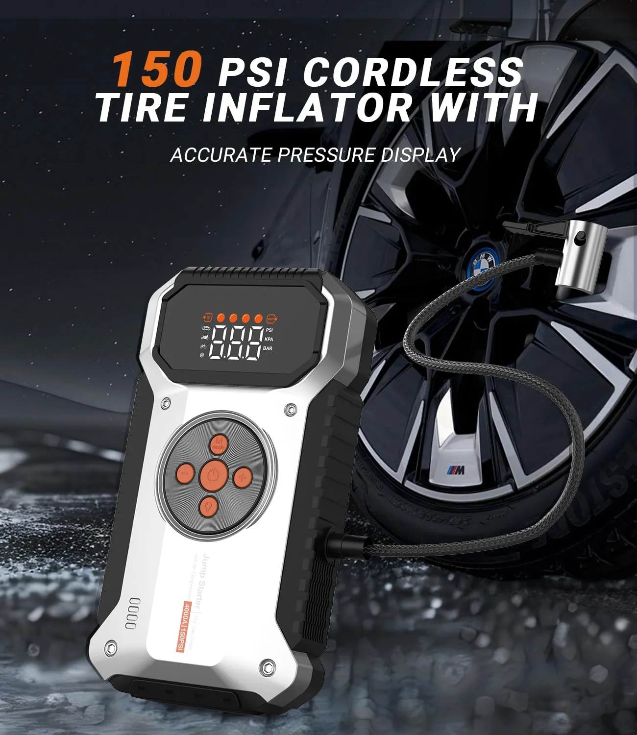 Portable Car Jump Starter with Air Compressor