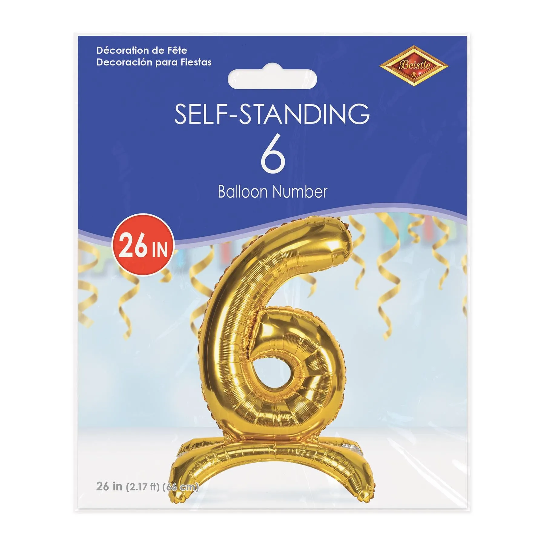 Self-Standing Balloon Number 6 (6 Packages)