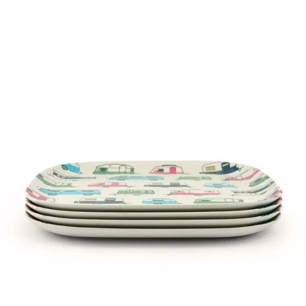 Set of 4 - Camping Bamboo Dinner Plate - The Iconic Collection Classic