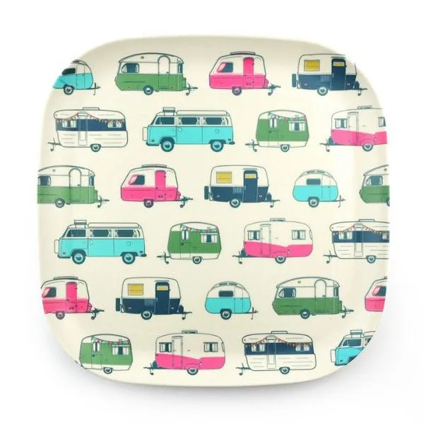 Set of 4 - Camping Bamboo Dinner Plate - The Iconic Collection Classic