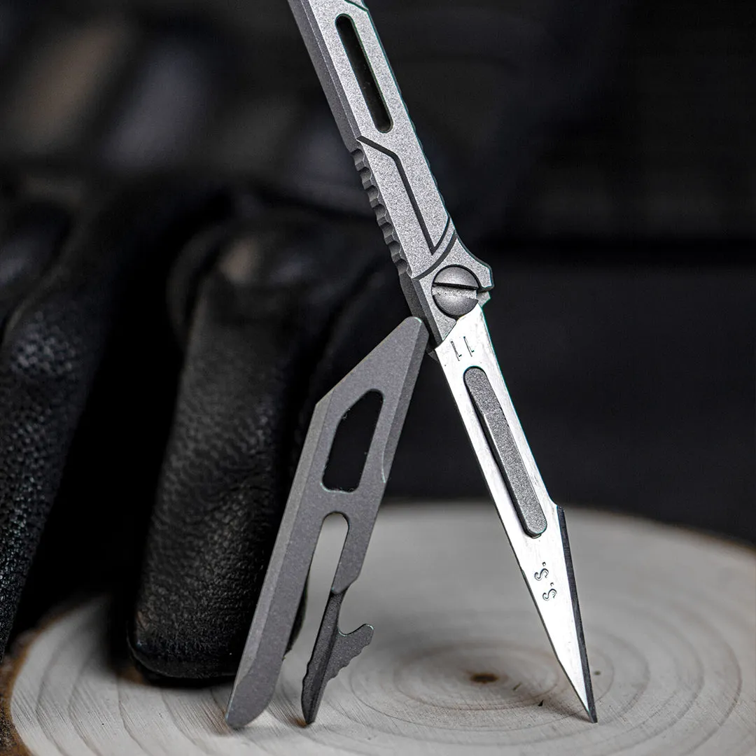 Titanium Utility Keychain Knife: Portable, Straight-Handled, Emergency Survival Tool