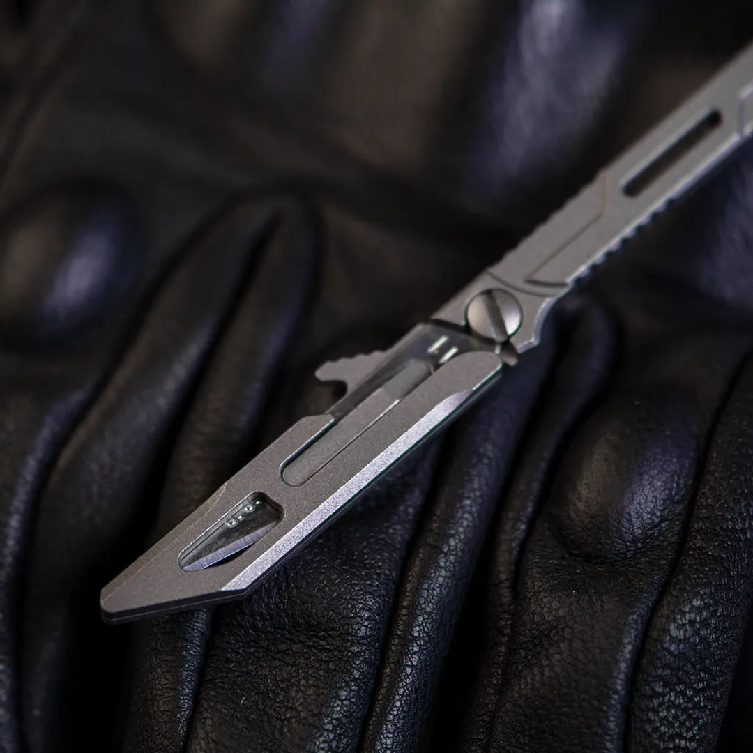 Titanium Utility Keychain Knife: Portable, Straight-Handled, Emergency Survival Tool