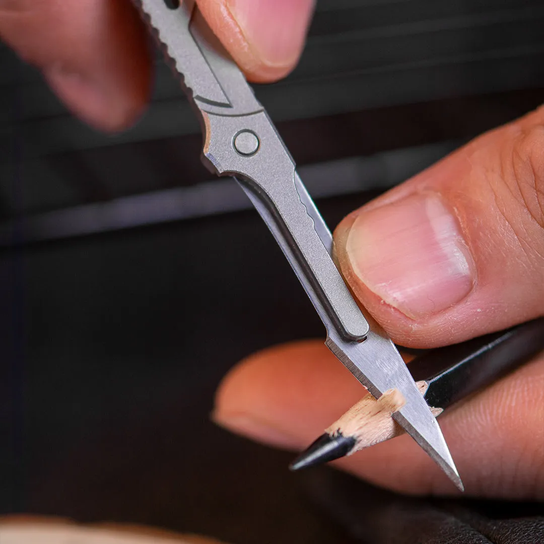 Titanium Utility Keychain Knife: Portable, Straight-Handled, Emergency Survival Tool