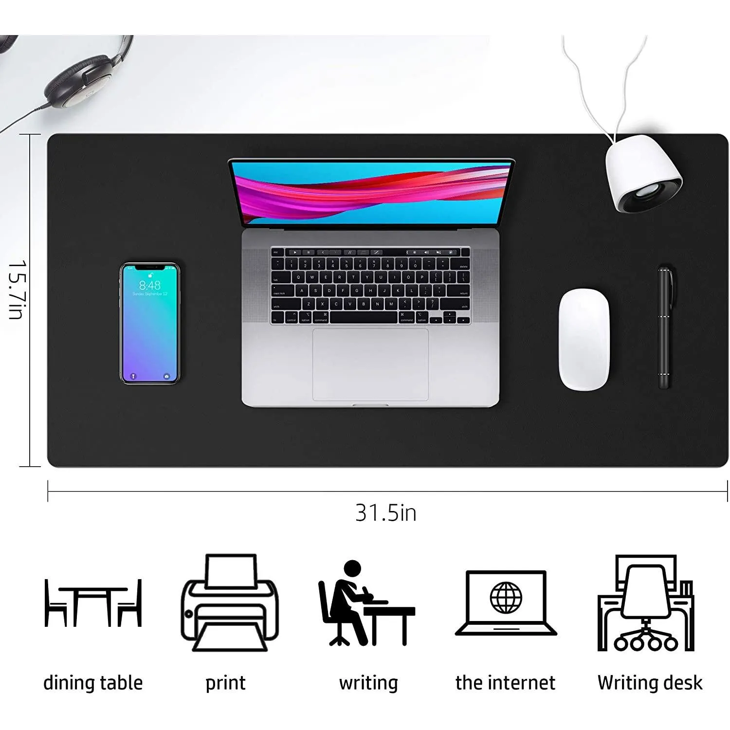 Waterproof Leather Desk Writing Pad for Office and Home